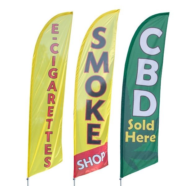 Competitive Pricing Custom Smoke Shop Feather Flag Tradeshow Feather Displays