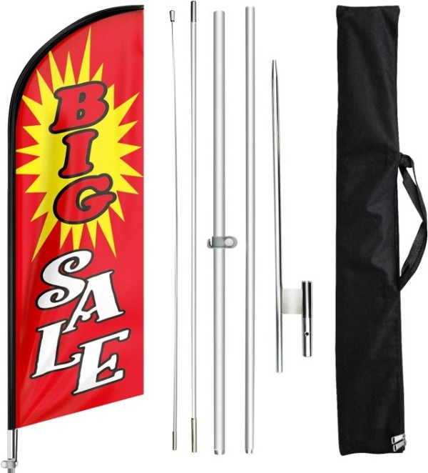 Wholesale Advertising Swooper Flag Pole Kit 11ft Windless Aluminum Alloy Flagpole with Ground Stake for Outdoor Business
